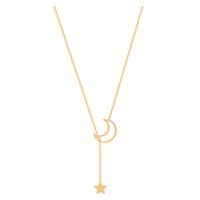 Simple Style Star Titanium Steel Copper Chain Pendant Necklace main image 4
