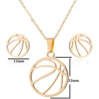 1 Set Simple Style Ball Stainless Steel Plating Earrings Necklace main image 3