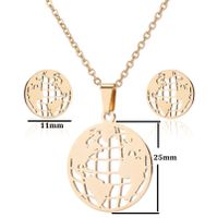 1 Set Simple Style Ball Stainless Steel Plating Earrings Necklace sku image 18