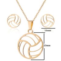 1 Set Simple Style Ball Stainless Steel Plating Earrings Necklace sku image 13