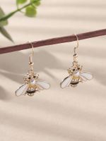 1 Paire Mode Abeille Alliage Incruster Strass Femmes Boucles D'oreilles main image 2