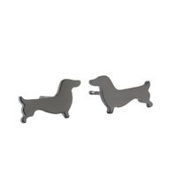 1 Pair Simple Style Dog Titanium Steel Plating Ear Studs main image 5