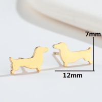 1 Pair Simple Style Dog Titanium Steel Plating Ear Studs sku image 3