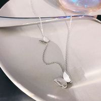 1 Piece Lady Butterfly Titanium Steel Plating Necklace main image 5