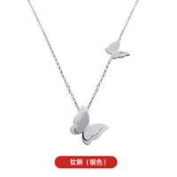 1 Piece Lady Butterfly Titanium Steel Plating Necklace sku image 3