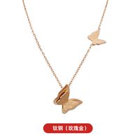 1 Piece Lady Butterfly Titanium Steel Plating Necklace sku image 8