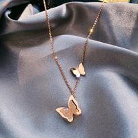 Fashion Simple Style Butterfly Titanium Steel Plating Butterfly Necklace main image 1