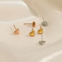 1 Pair Simple Style Heart Shape Stainless Steel Plating Ear Studs main image 2