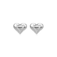 1 Pair Simple Style Heart Shape Stainless Steel Plating Ear Studs sku image 1