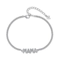 1 Stück Mode Mama Brief Sterling Silber Überzug Zirkon Armbänder main image 2