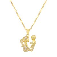 1 Piece Fashion Mama Heart Shape Alloy Plating Inlay Rhinestones 14k Gold Plated Mother's Day Pendant Necklace sku image 8