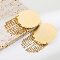 1 Pair Elegant Exaggerated Tassel Heart Shape Irregular Stainless Steel Artificial Pearls 18k Gold Plated Earrings sku image 3