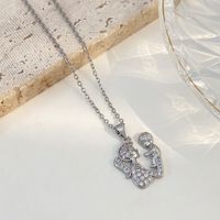 1 Piece Fashion Mama Heart Shape Alloy Plating Inlay Rhinestones 14k Gold Plated Mother's Day Pendant Necklace main image 3