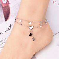 Elegant Romantic Solid Color Star Moon Stainless Steel Acrylic 18K Gold Plated Women's Anklet main image 4