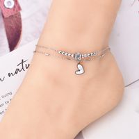 1 Piece Lady Heart Shape Titanium Steel Inlay Shell Women's Anklet main image 2