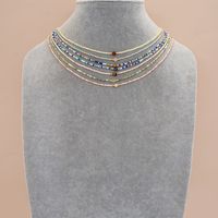 Vacation Geometric Stainless Steel Beaded Inlay Gem Women's Necklace main image 2