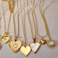 1 Piece Simple Style Heart Shape Stainless Steel Titanium Steel Plating Chain Pendant Necklace main image 4
