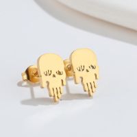 1 Pair Fashion Star Moon Wings Titanium Steel Asymmetrical Plating Hollow Out Ear Studs sku image 32