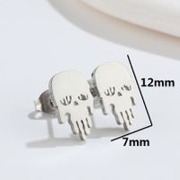 1 Pair Fashion Star Moon Wings Titanium Steel Asymmetrical Plating Hollow Out Ear Studs sku image 8