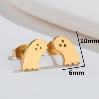 1 Pair Fashion Star Moon Wings Titanium Steel Asymmetrical Plating Hollow Out Ear Studs sku image 38