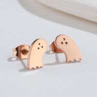 1 Pair Fashion Star Moon Wings Titanium Steel Asymmetrical Plating Hollow Out Ear Studs sku image 39