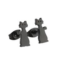 1 Pair Fashion Rabbit Turkey Cat Titanium Steel Plating Hollow Out Ear Studs main image 2