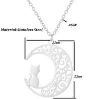 201 Stainless Steel 18K Gold Plated Simple Style Plating Moon Flower Necklace sku image 2