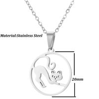 201 Stainless Steel 18K Gold Plated Simple Style Plating Moon Flower Necklace main image 3