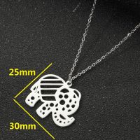Titanium Steel Simple Style Hollow Out Plating Elephant Fox Snake Pendant Necklace main image 2
