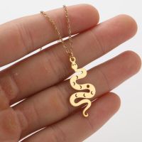 Titanium Steel Simple Style Hollow Out Plating Elephant Fox Snake Pendant Necklace sku image 9