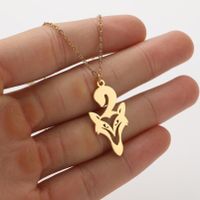 Stainless Steel Titanium Steel Simple Style Hollow Out Animal Pendant Necklace sku image 16