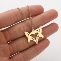 Stainless Steel Titanium Steel Simple Style Hollow Out Animal Pendant Necklace sku image 17
