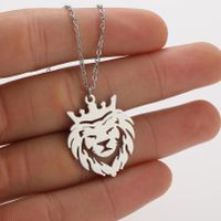 Stainless Steel Titanium Steel Simple Style Hollow Out Animal Pendant Necklace sku image 7