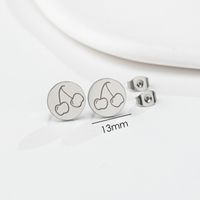 1 Pair Cartoon Style Round Fruit Stainless Steel Plating Ear Studs main image 2