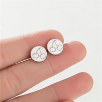 1 Pair Cartoon Style Round Fruit Stainless Steel Plating Ear Studs sku image 9