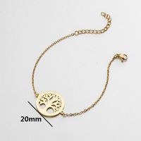 Stainless Steel Simple Style Plating Hollow Out Tree Coconut Tree Lotus Bracelets main image 3