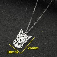 Titanium Steel Fashion Hollow Out Plating Lion Fox Heart Shape Pendant Necklace main image 5