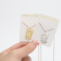 Titanium Steel Fashion Hollow Out Plating Lion Fox Heart Shape Pendant Necklace main image 3