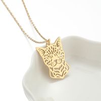 Titanium Steel Fashion Hollow Out Plating Lion Fox Heart Shape Pendant Necklace main image 2