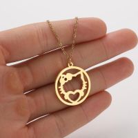Stainless Steel Titanium Steel Simple Style Hollow Out Animal Pendant Necklace sku image 12