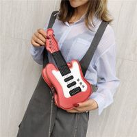 Women's Small Pu Leather Guitar Fashion Zipper Crossbody Bag main image 1
