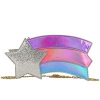 Women's Small Pu Leather Rainbow Star Fashion Sequins Zipper Crossbody Bag sku image 2