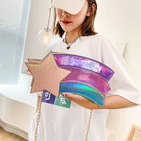 Women's Small Pu Leather Rainbow Star Fashion Sequins Zipper Crossbody Bag main image 6