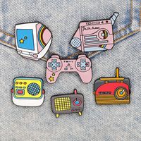 Cartoon Style Game Console Television Alloy Enamel Unisex Brooches main image 3
