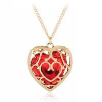 1 Piece Fashion Heart Shape Alloy Plating Rhinestones Women's Pendant Necklace main image 3