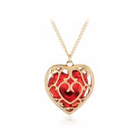 1 Piece Fashion Heart Shape Alloy Plating Rhinestones Women's Pendant Necklace sku image 2