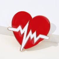 Cute Doctor Electrocardiogram Heart Shape Alloy Enamel Kid's Brooches sku image 12
