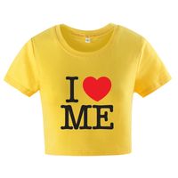 Women's T-shirt Short Sleeve T-shirts Printing Streetwear Letter Heart Shape sku image 8