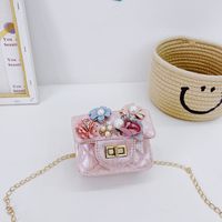 Girl's Pu Leather Animal Cute Square Zipper Crossbody Bag sku image 3