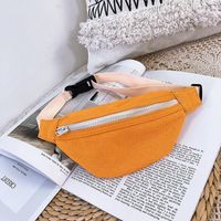 Kid'S Small Canvas Solid Color Basic Square Zipper Fanny Pack sku image 7